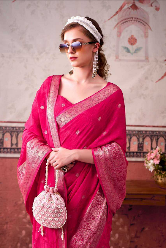 Chinon Designer Saree Printed