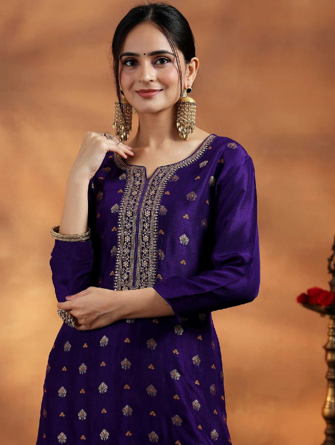 Suits & Dresses Art Silk Embriodery
