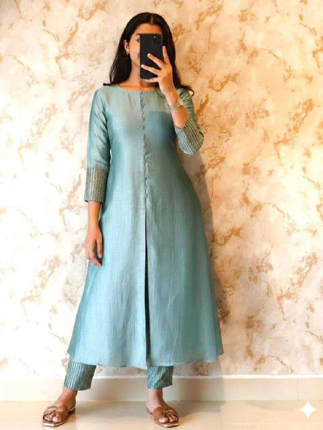 Vichitra Silk Creap Kurti Festive Kurti Designer Kurti