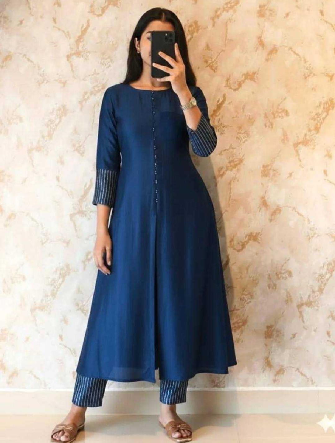 Vichitra Silk Creap Kurti Festive Kurti Designer Kurti