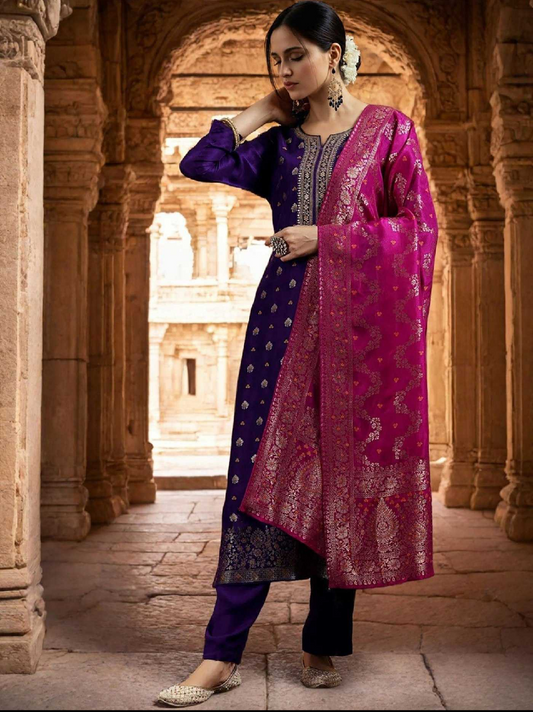 Suits & Dresses Art Silk Embriodery