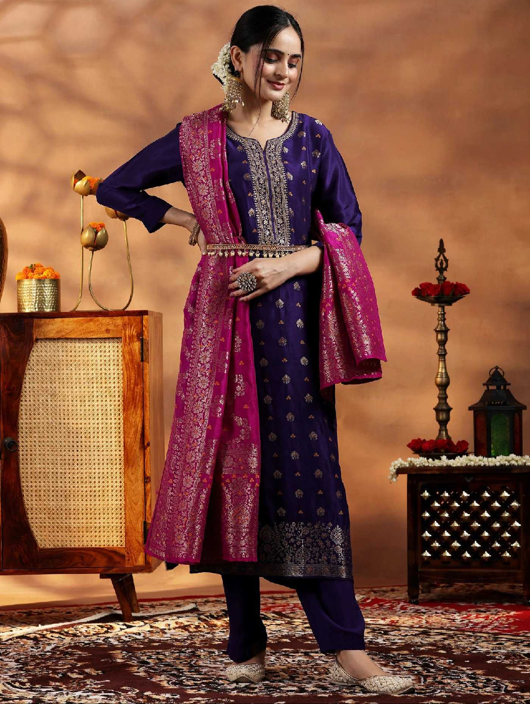 Suits & Dresses Art Silk Embriodery